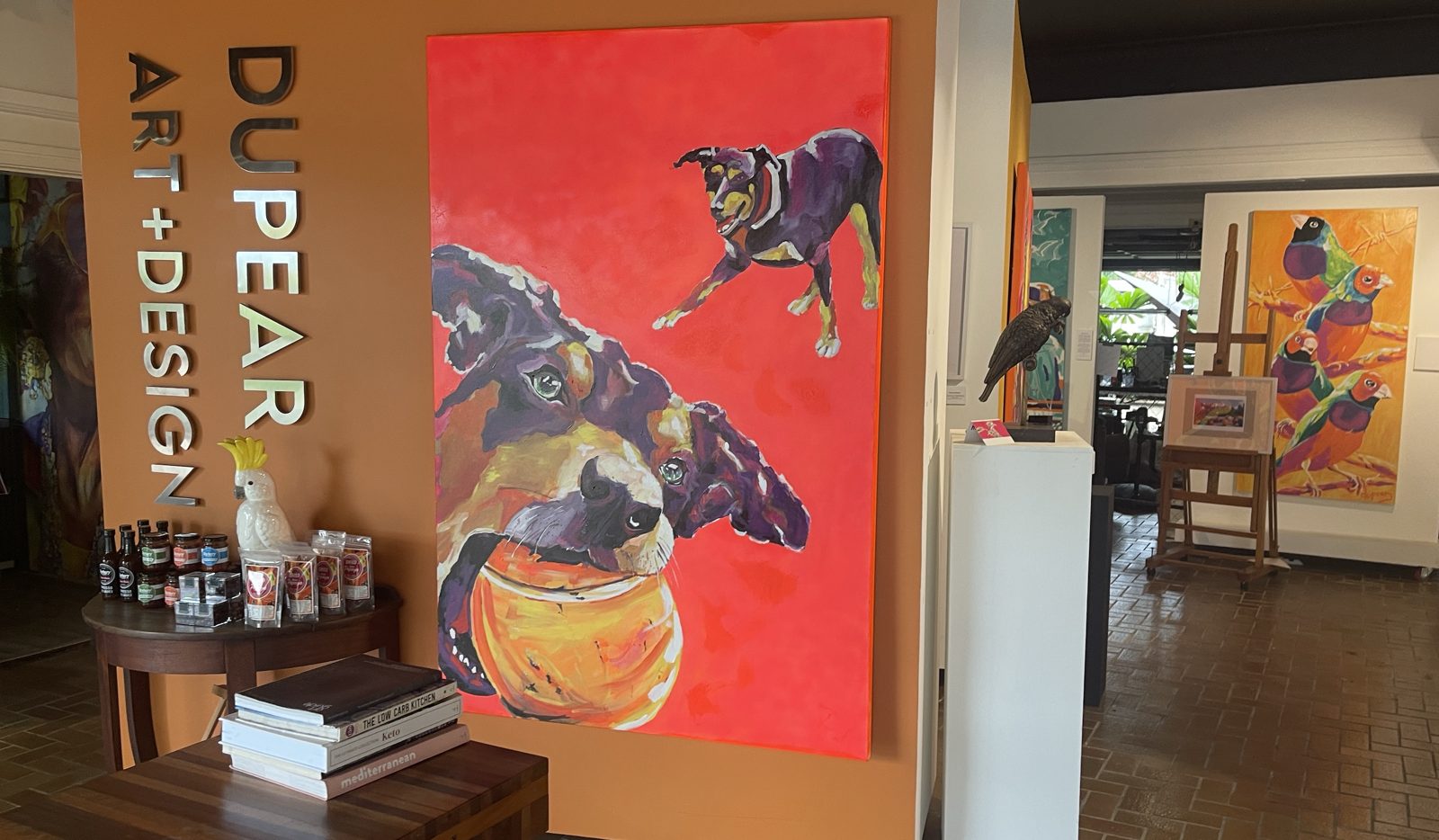 DUPEAR Art + Design original paintings on the wall at CRUSH Gallery